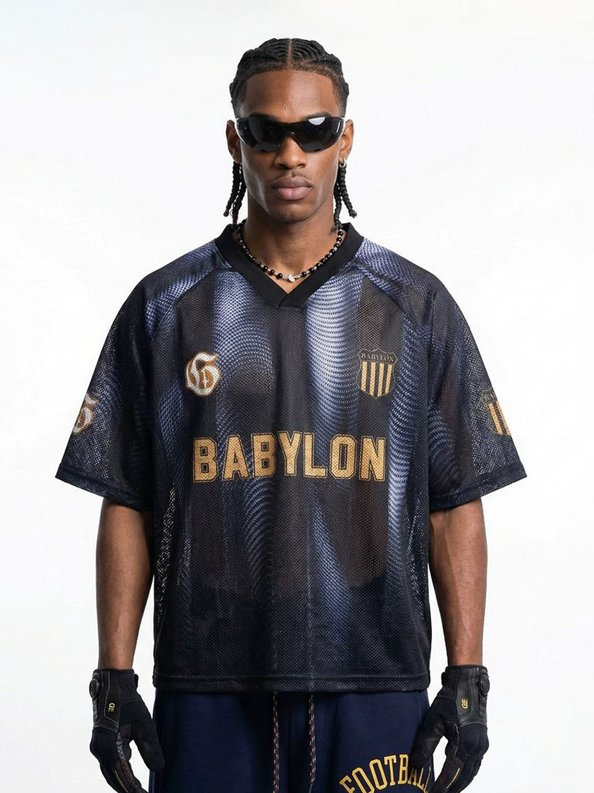 Co-ed Dorm Baggy Graphic Letter Printed Jersey Tee - Black