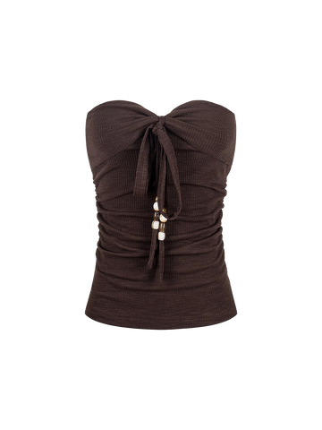 Too Hot for Traditions Top - Coffee Brown