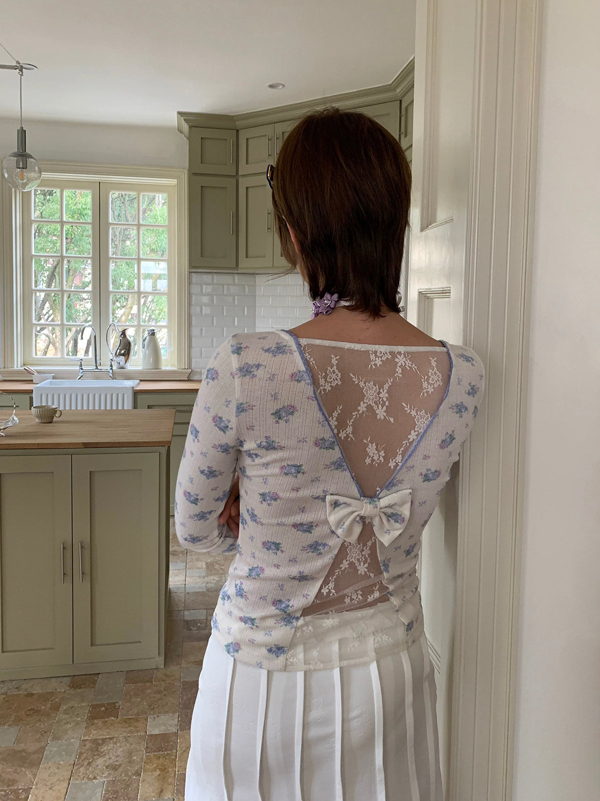 Love Me Carefully Sleeve Top - Sky White