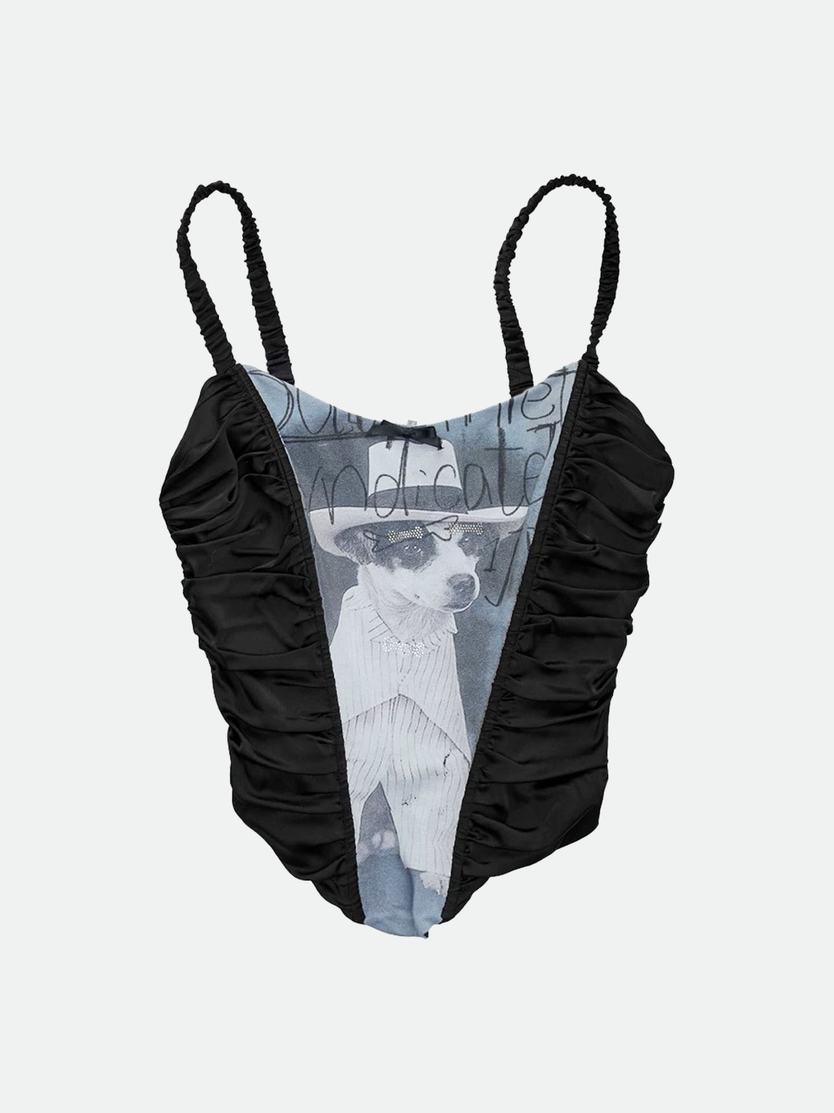 Tied Up Not Tamed Top - Black Puppy