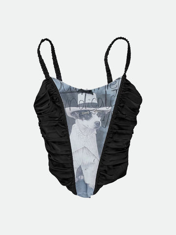 Tied Up Not Tamed Top - Black Puppy