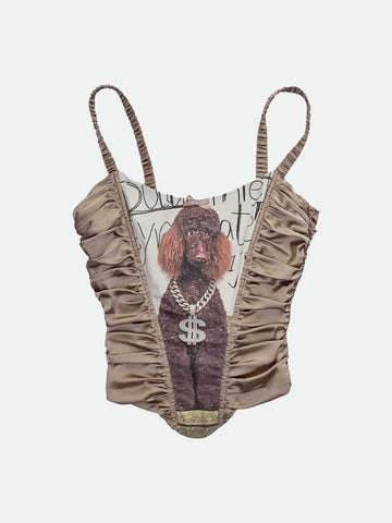 Tied Up Not Tamed Top - Brown Puppy