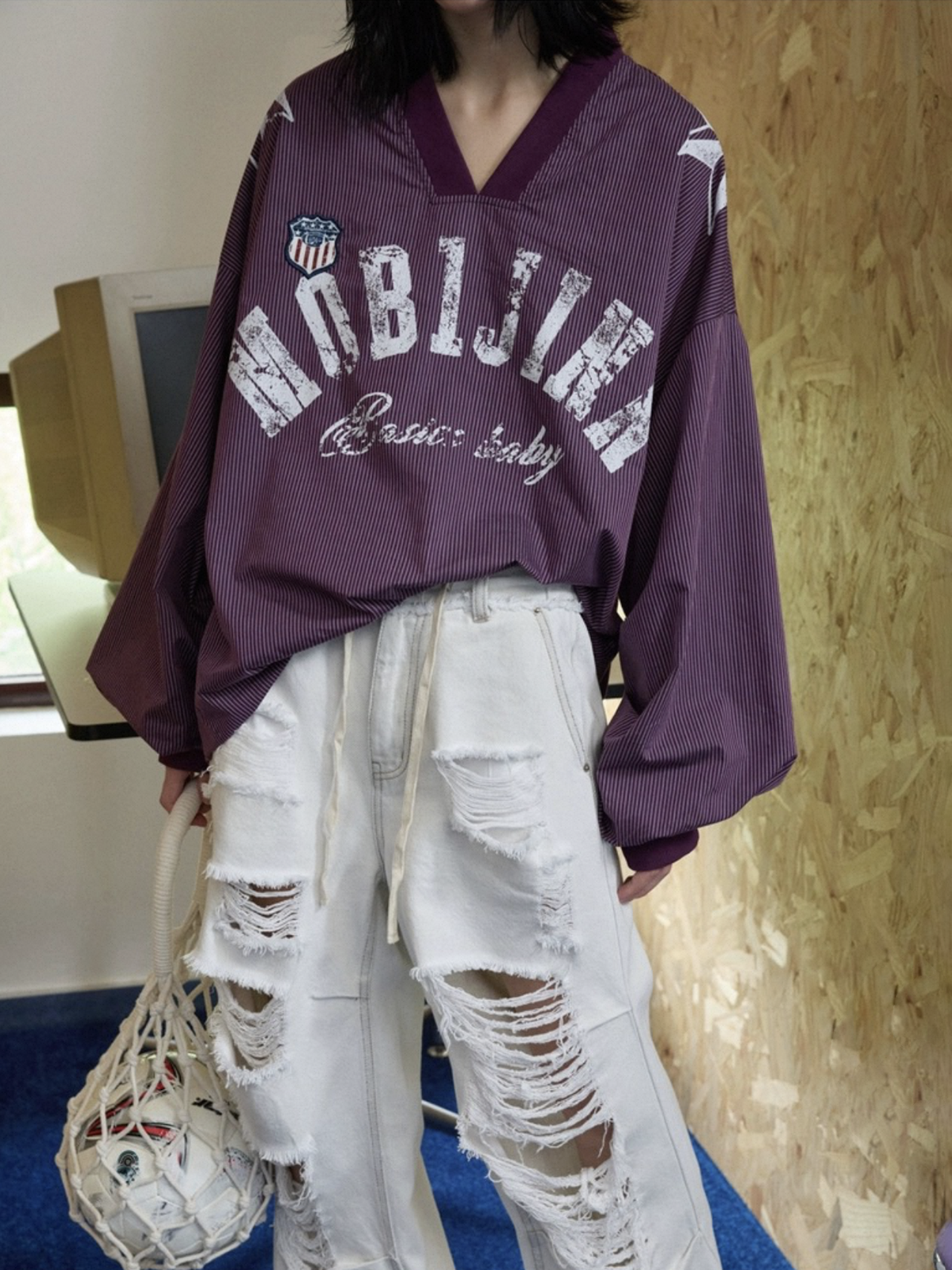 Bride of Mild Chaos Jersey Sweatshirt - Grey Purple