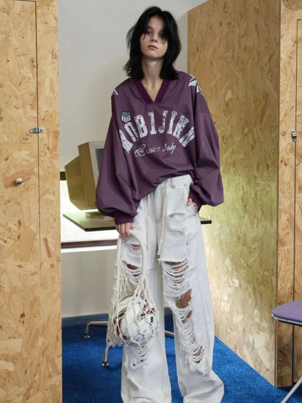 Bride of Mild Chaos Jersey Sweatshirt - Grey Purple