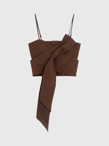 Wrap You With A Bow Top - Coffee Brown