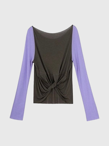Ballet Class Sleeve Top - Purple Brown