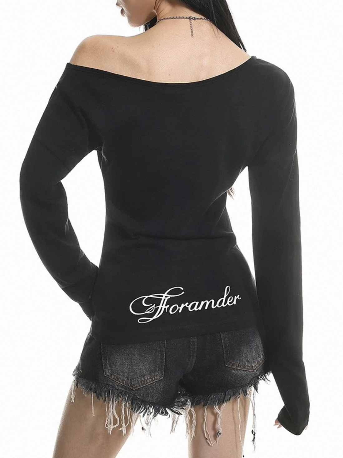 Brick Lane Off-the-Shoulder Lace Trim Top - Black