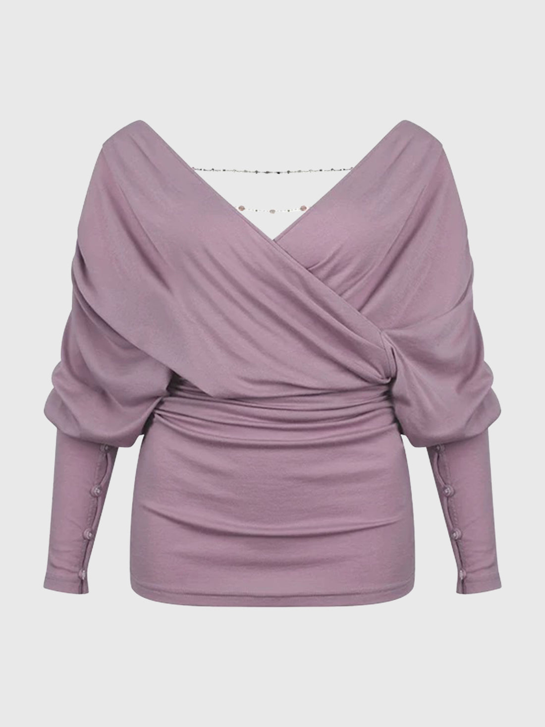 Emotion in Loose Fabric Sleeve Top - All Purple