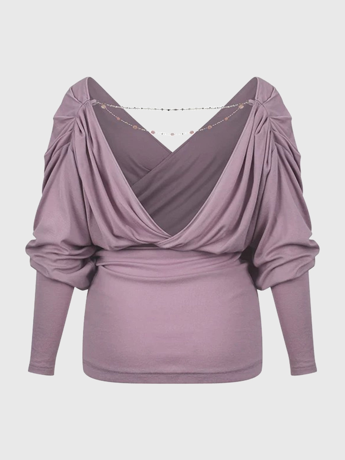 Emotion in Loose Fabric Sleeve Top - All Purple