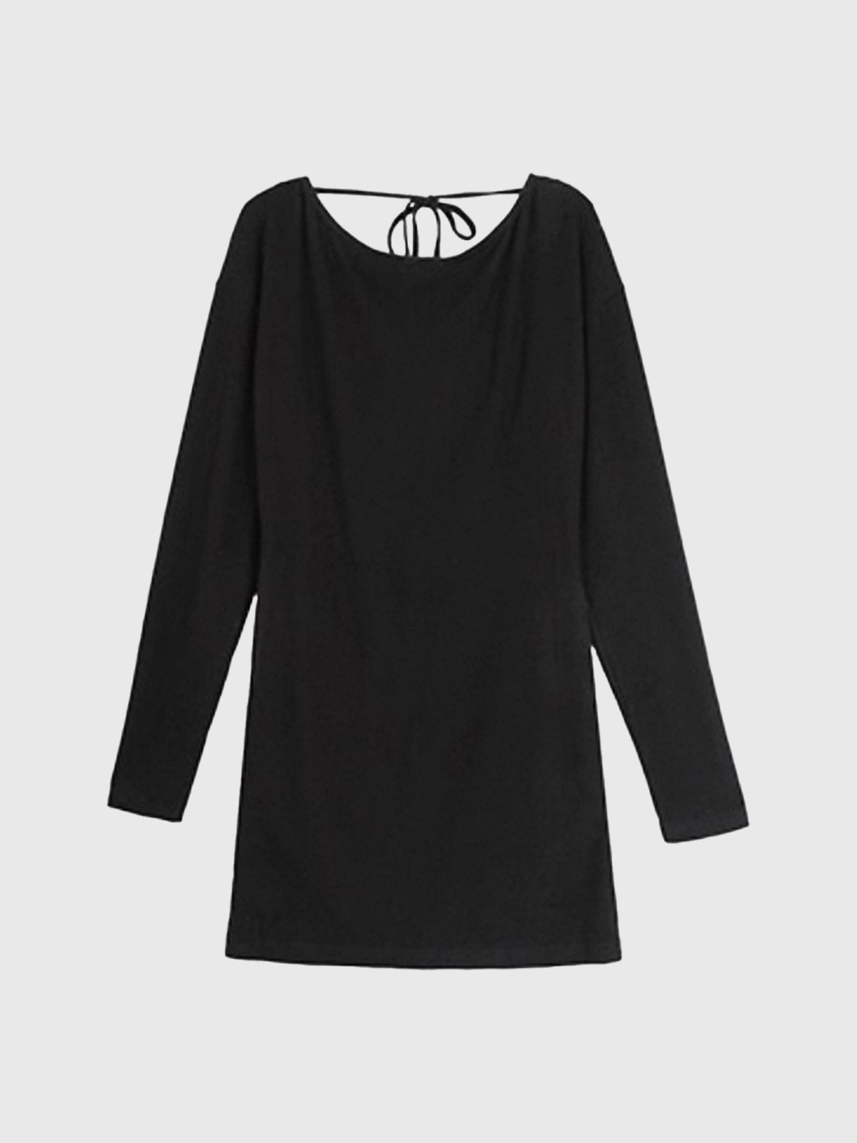 Obsidian Glimmer V-back Dress - Shine Black