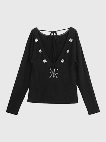 Dark Glitter Policy Top - Shine Black