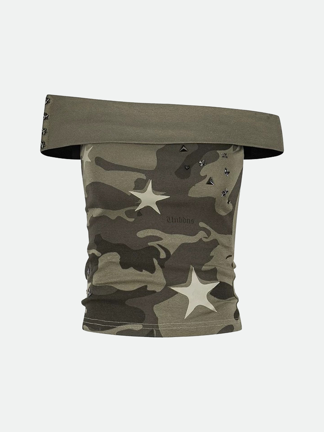 Camouflage Honeymoon Off-shoulder Top - Army Green