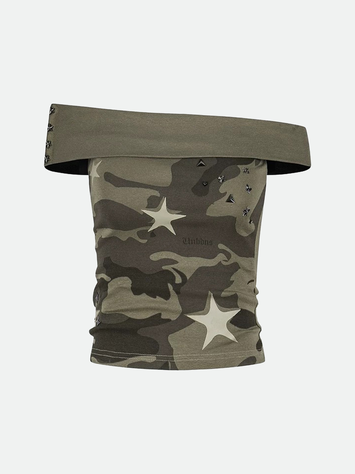 Camouflage Honeymoon Off-shoulder Top - Army Green