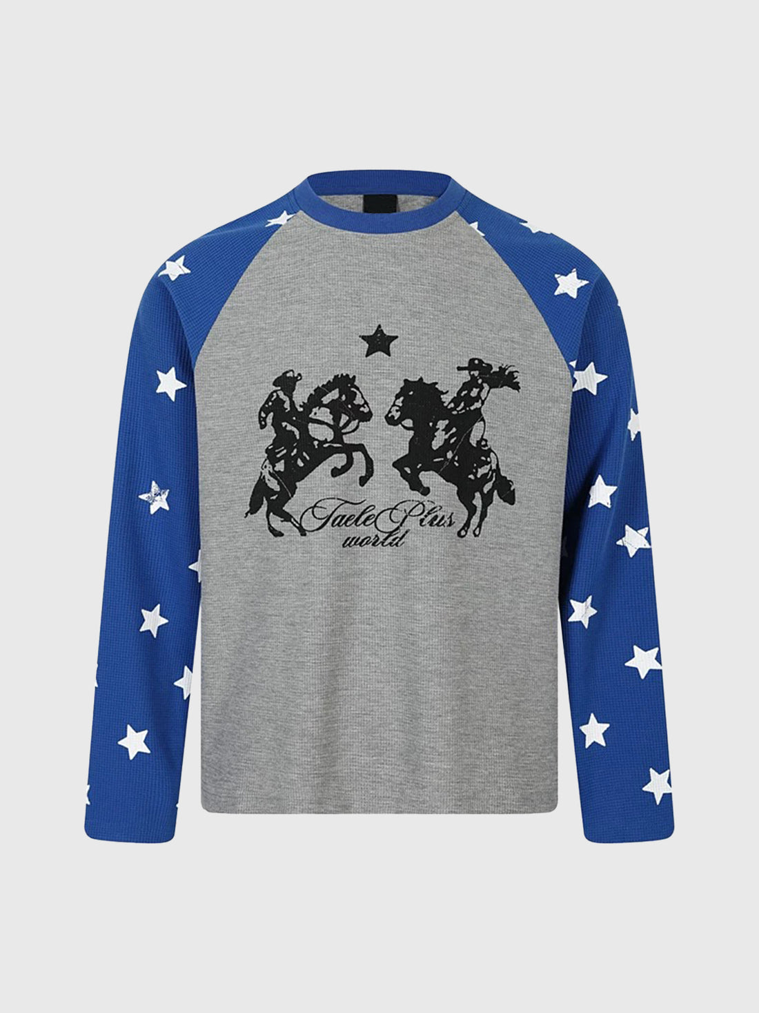 Co-ed Dorm Skimming Star Raglan Sleeve Graphic Tee - Blue