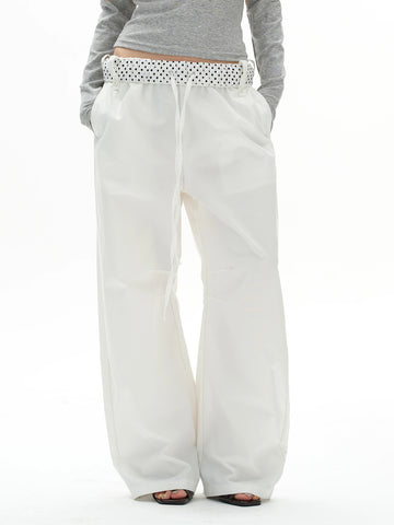 Brick Lane Wide-leg Polka Dot Trousers - White