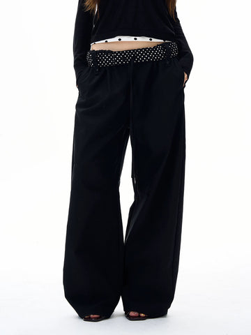 Brick Lane Wide-leg Polka Dot Trousers - Black