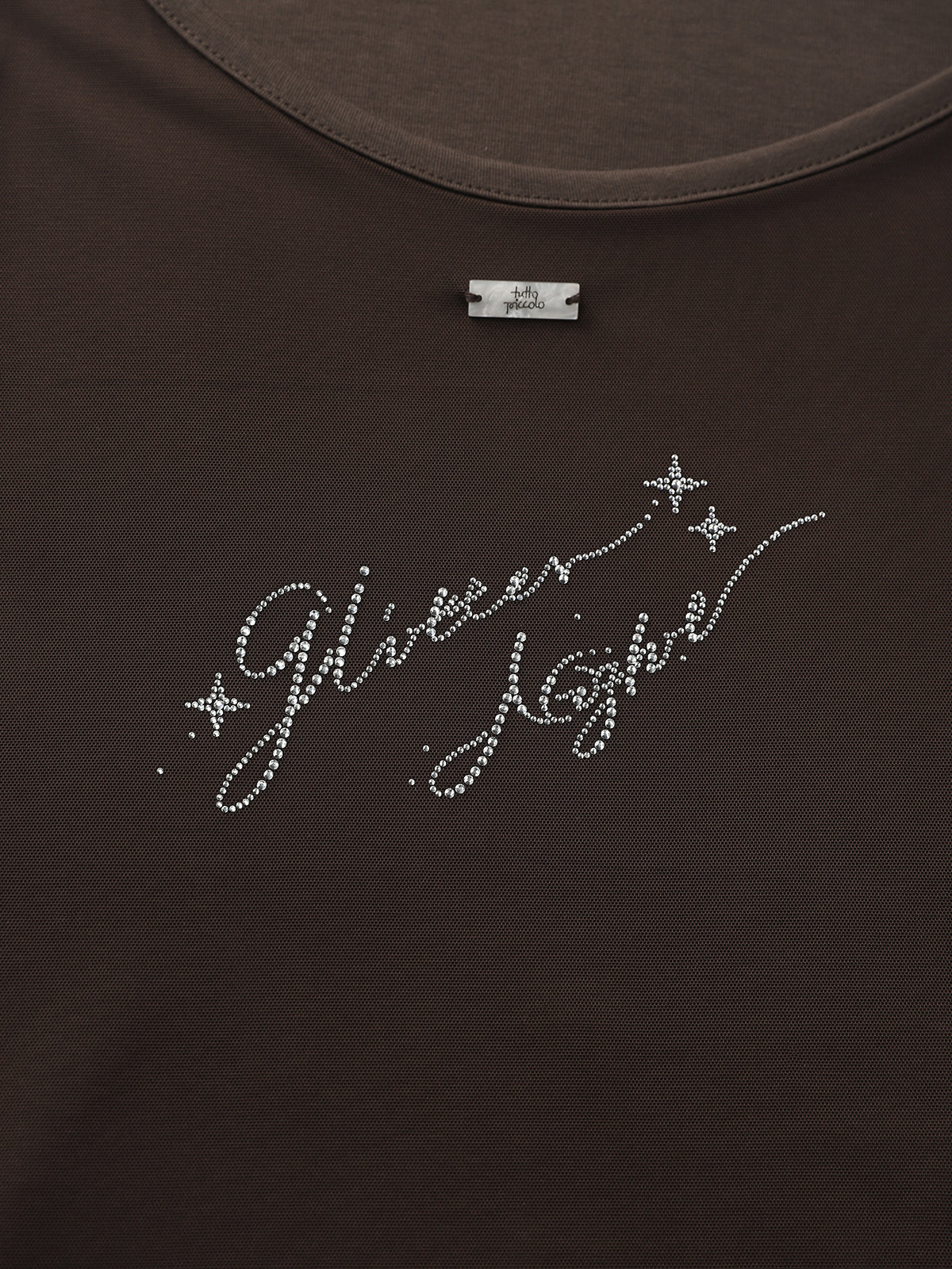 Bedazzled Web Tee - Mocha Spark