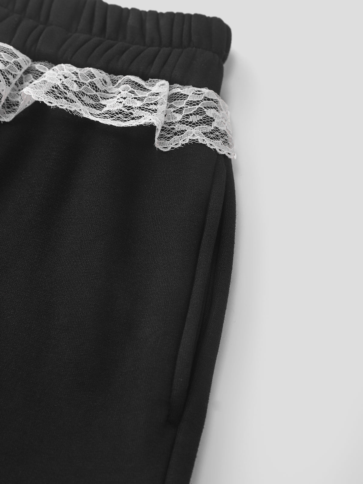 Pearl Rebel Set Laced Sweatpant - Noir Whisper