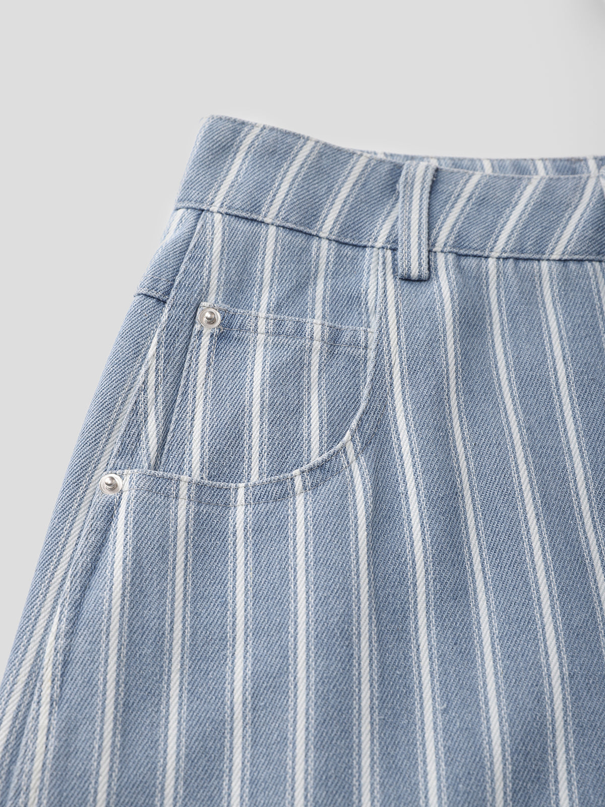 Pinstripe Denim Jeans - Classic Indigo