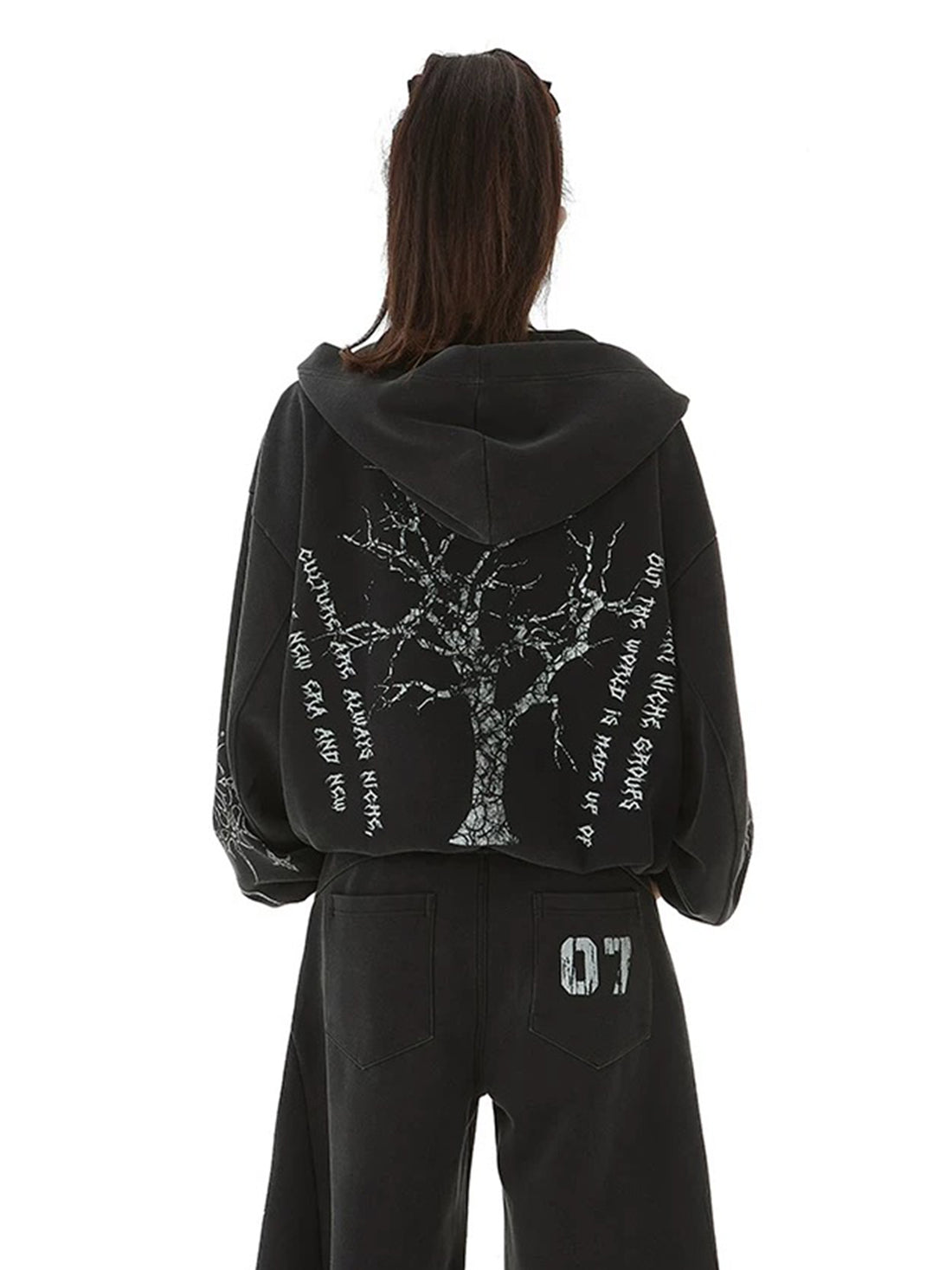 Chrome Wing Hoodie – Noir Silver