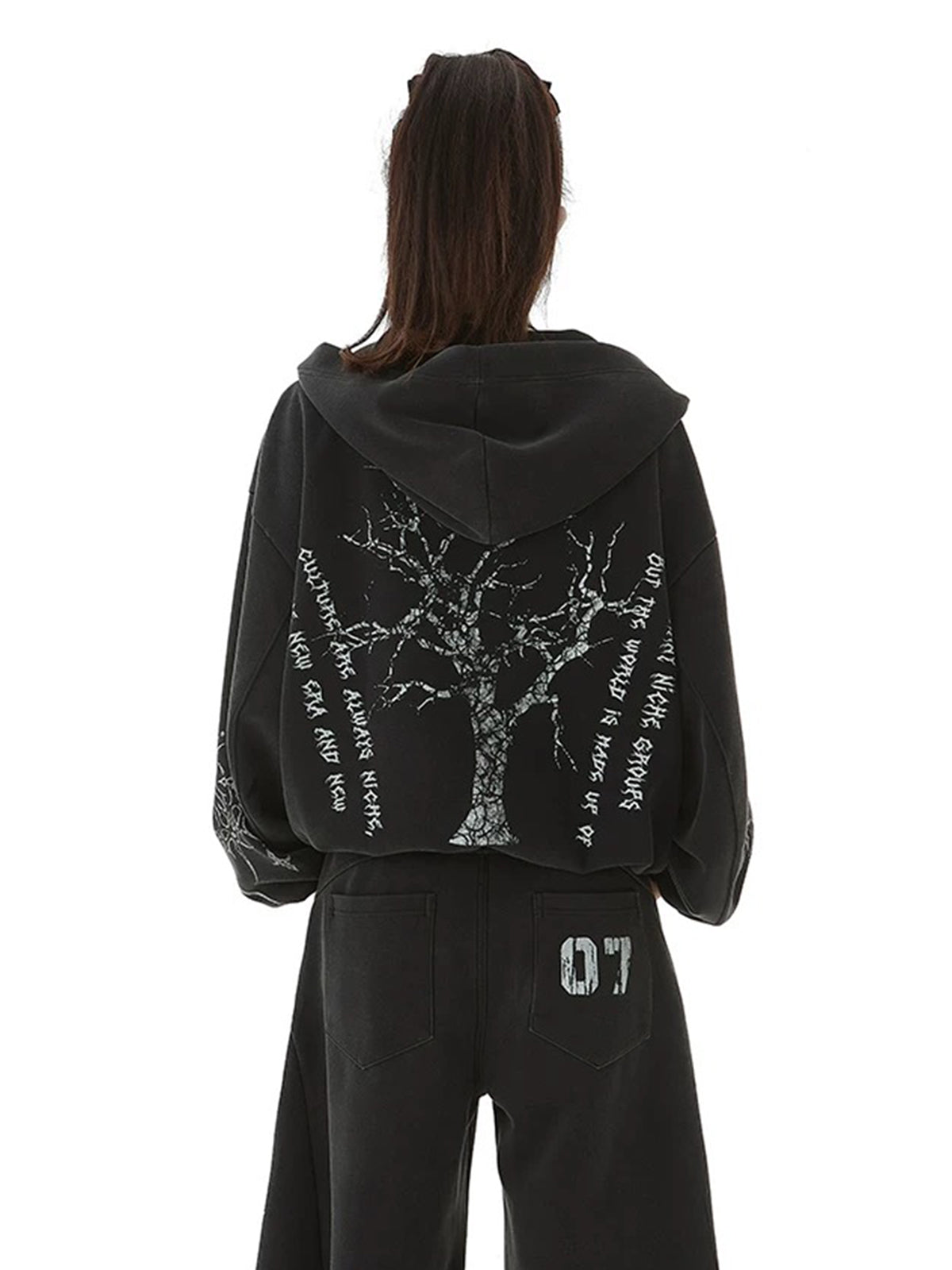 Chrome Wing Hoodie – Noir Silver