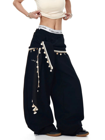 String Theory Barrel Pants – Onyx Ivory