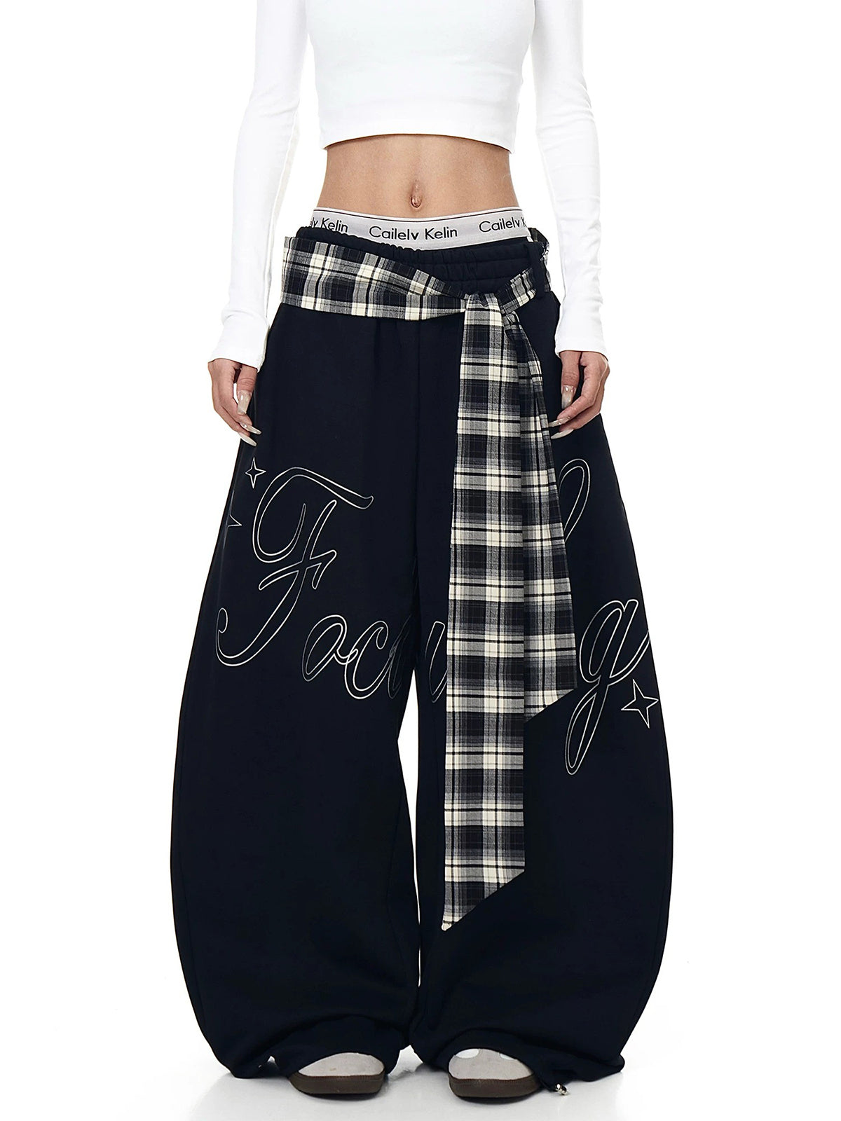 Mix Tape Pants – Ink Plaid