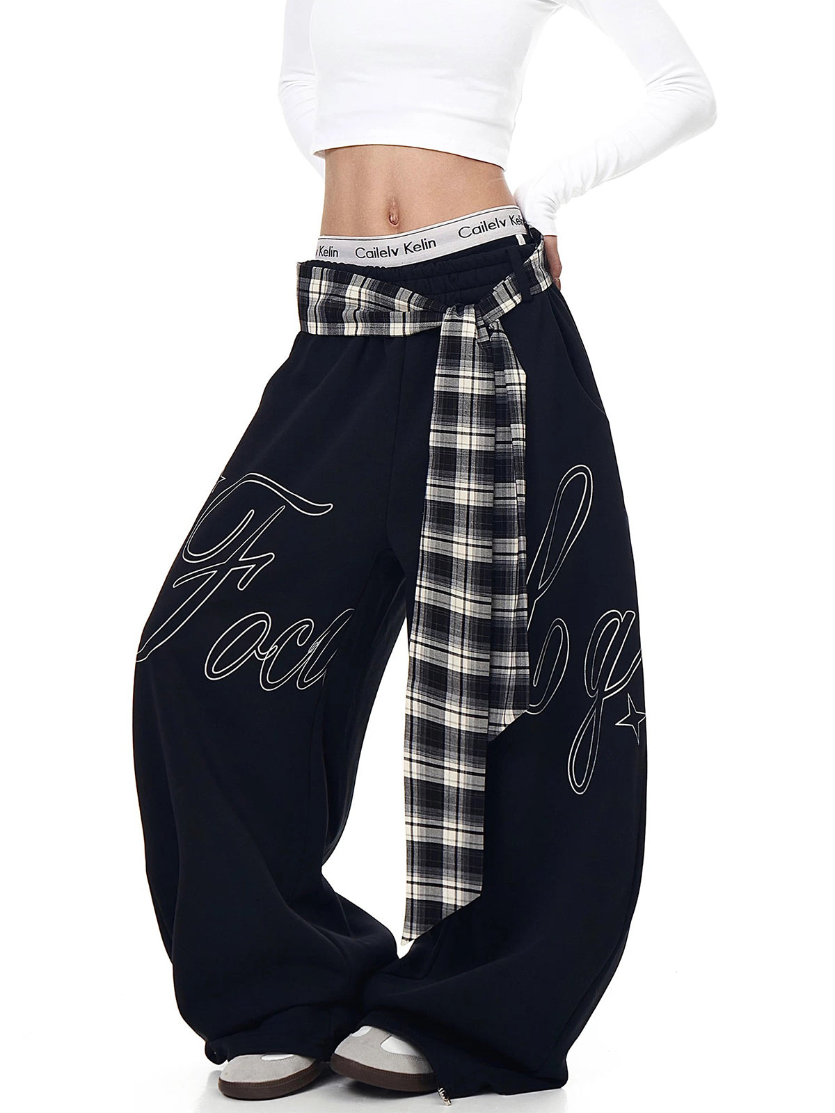 Mix Tape Pants – Ink Plaid