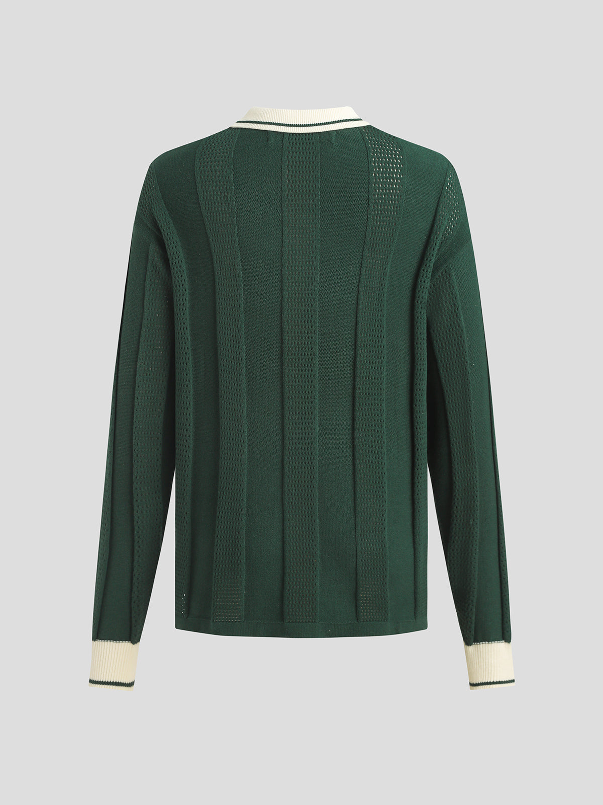Varsity Jersey Polo Sweater - Green