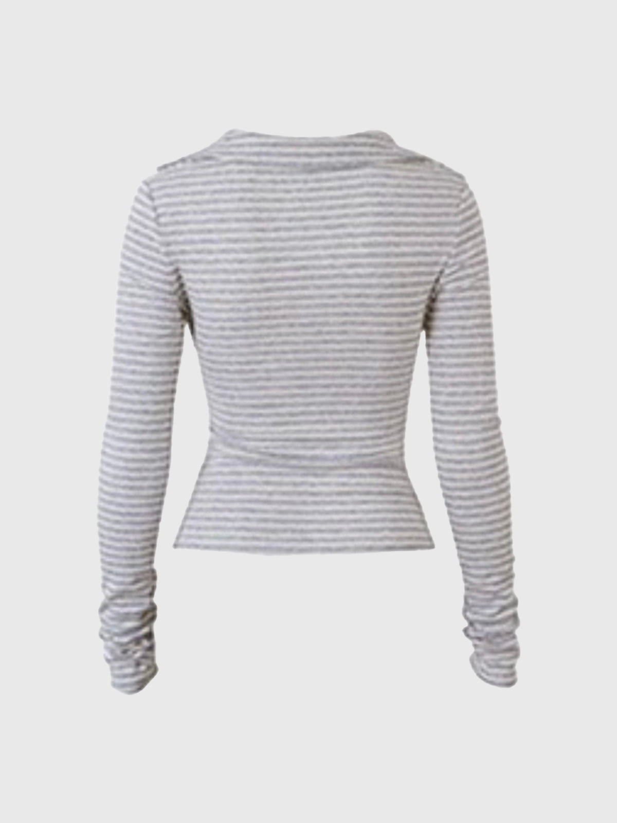 Dolled Office Skimming Stripe Long Sleeve - Heather Grey
