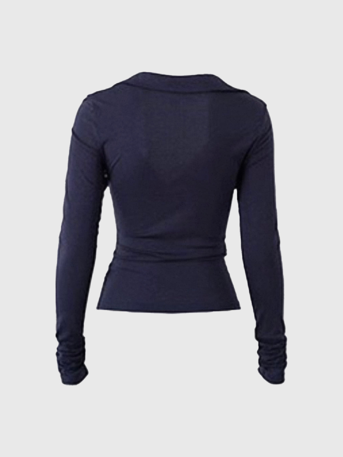 Dolled Office Skimming Surplice Wrap Top - Navy