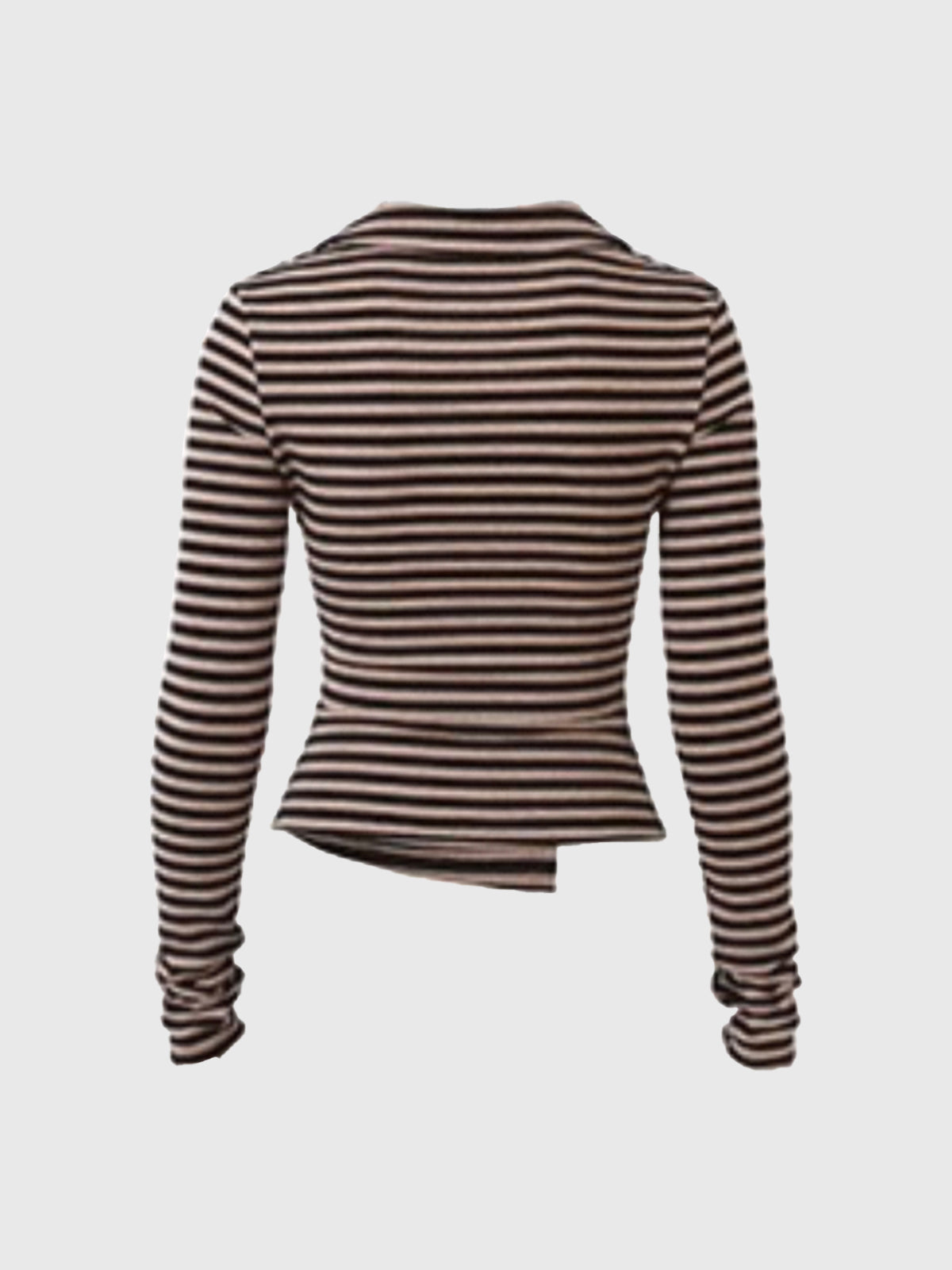 Dolled Office Skimming Stripe Long Sleeve - Brown
