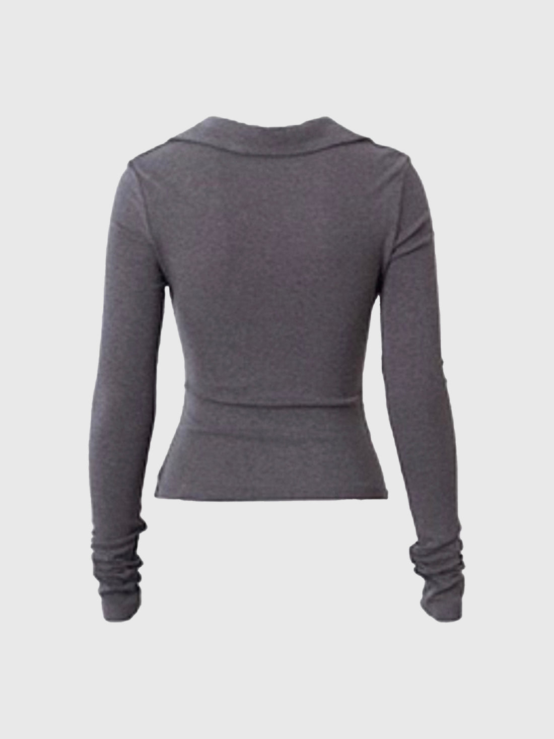 Dolled Office Skimming V-Neck Fitted Top - Grey