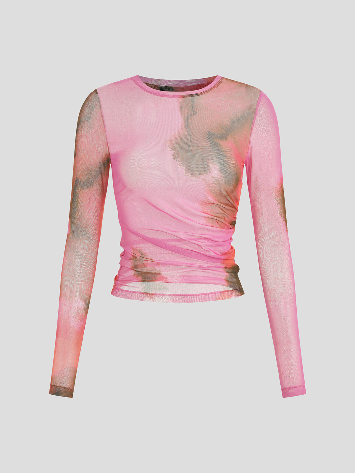 Tie-Dye Sheer Shell Top - Pink Pulse