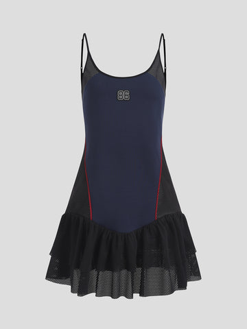 Cheer Captain 86 Mesh Dress - Navy Noir