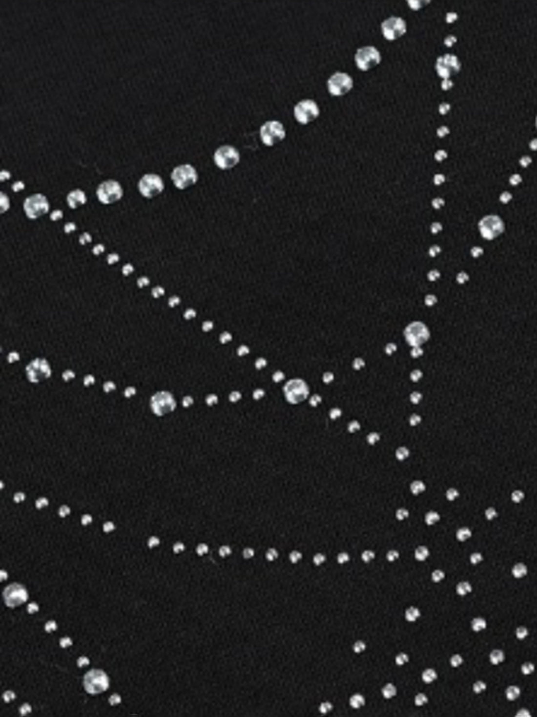 Brick Lane Rhinestone Spider Web Long Sleeve - Black