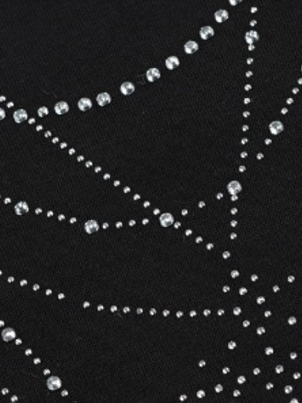 Brick Lane Rhinestone Spider Web Long Sleeve - Black