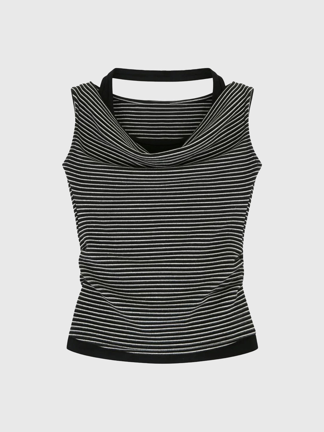Dolled Office Stripe Cowl Neck Tank Top