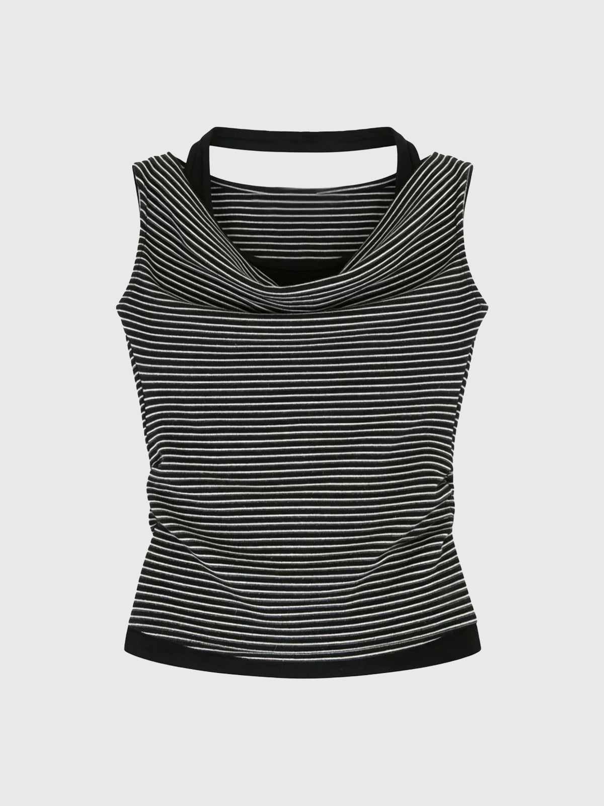 Dolled Office Stripe Cowl Neck Tank Top