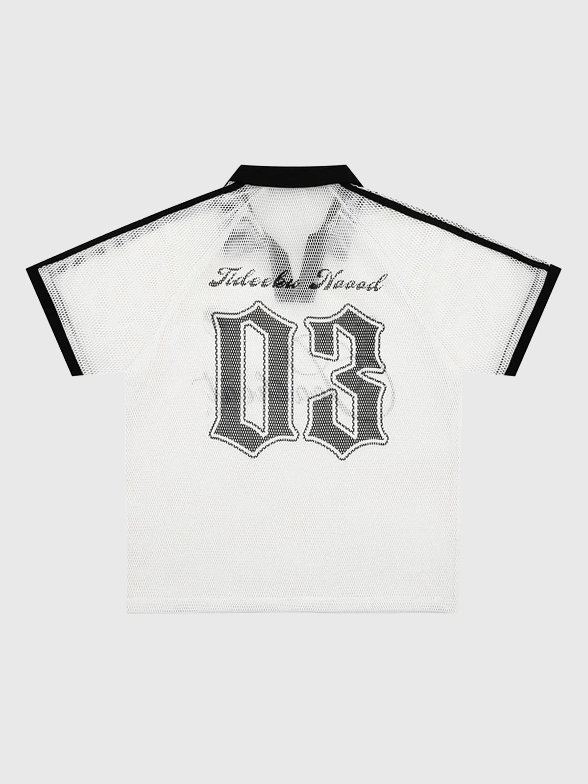 Co-ed Dorm Contrast Number Graphic Soccer Jersey - White