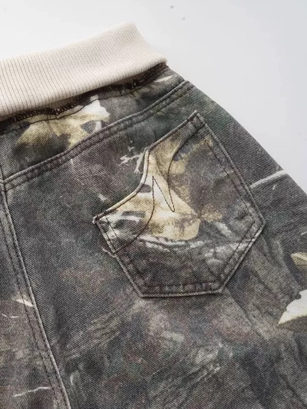 Brick Lane Vintage Print Wide Leg Pants - Moss