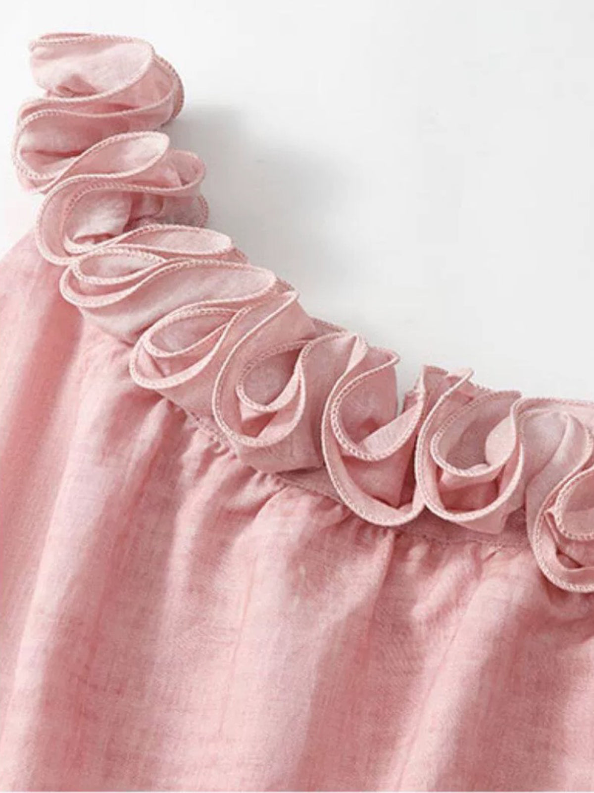 Dolled Office One Shoulder Ruffle Bubble Top - Pink
