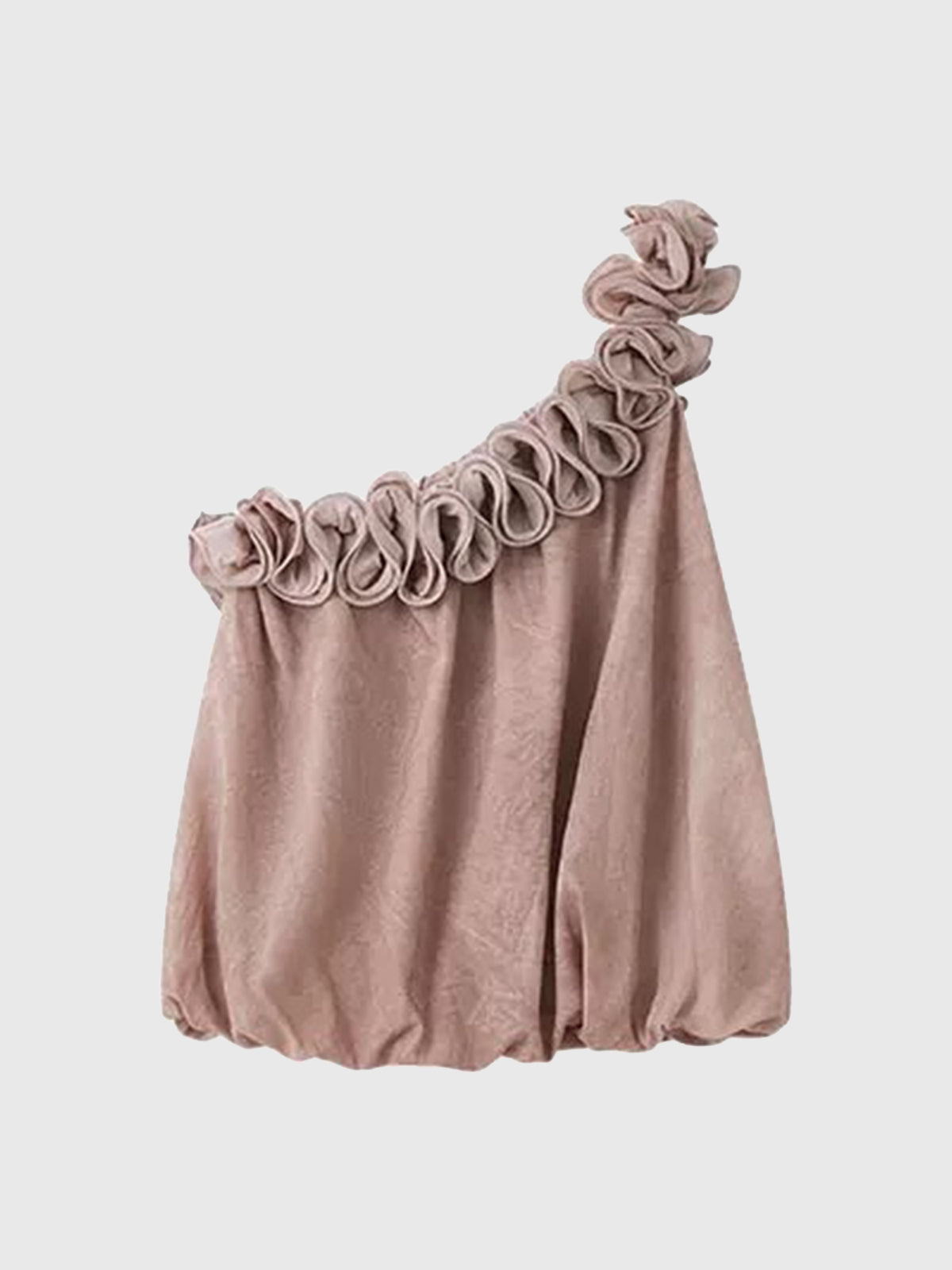 Dolled Office 3D Floral Applique Halter Top - Apricot