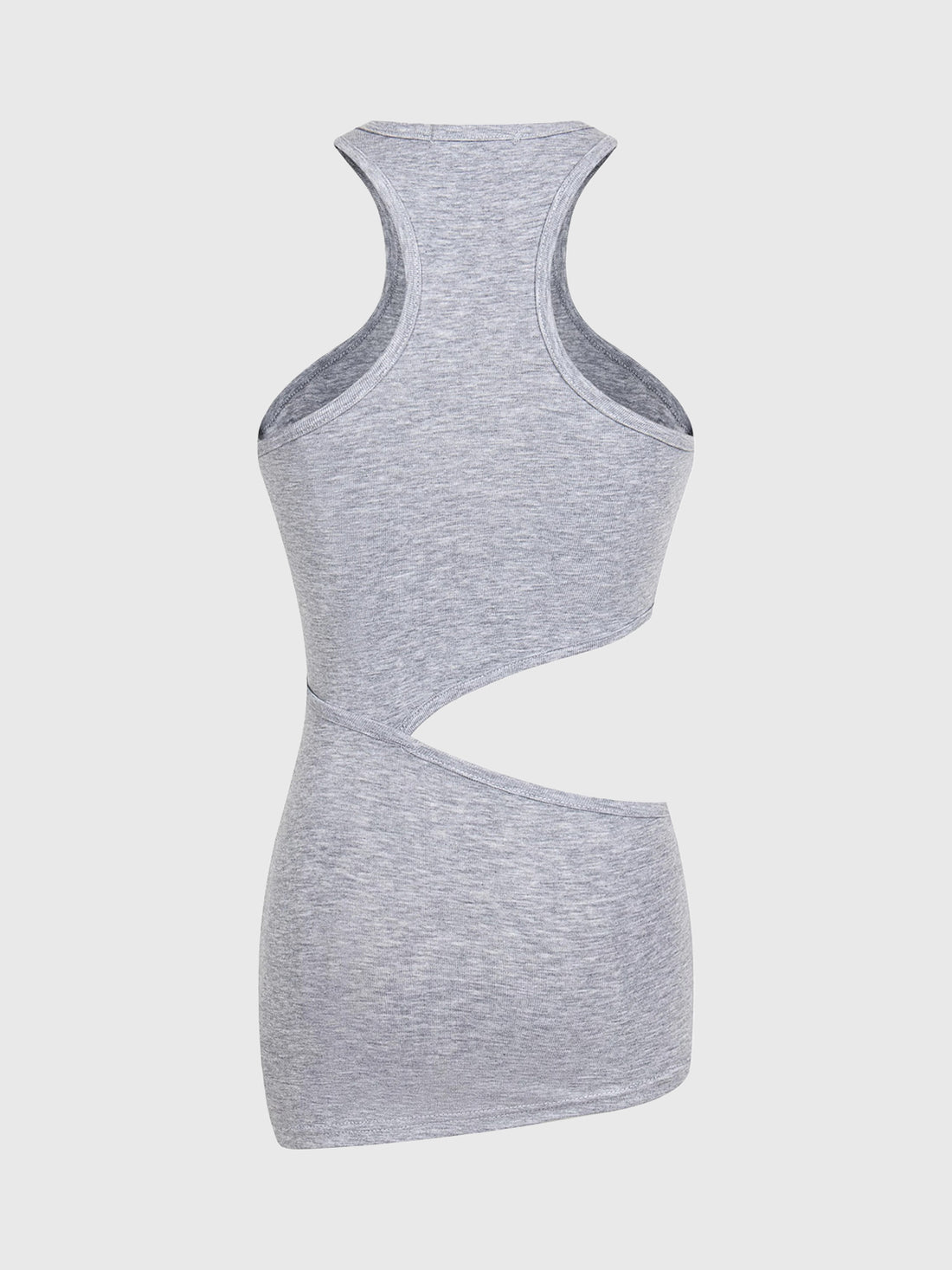 Brick Lane Cut Out Bodycon Tank Top - Grey