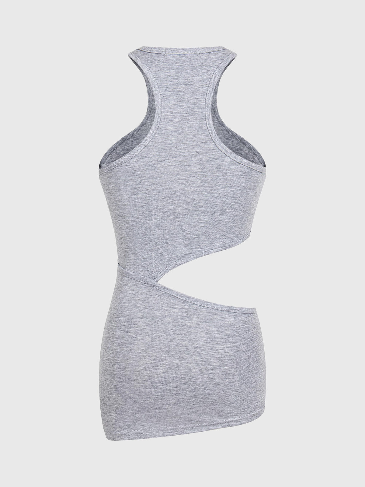 Brick Lane Cut Out Bodycon Tank Top - Grey