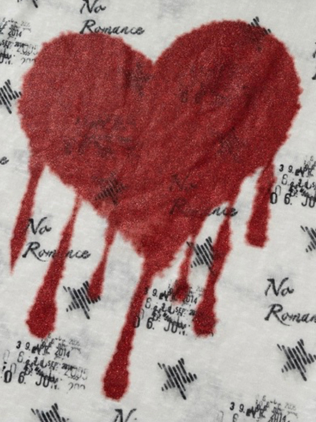 Brick Lane Distressed Heart Graphic T-Shirt - White