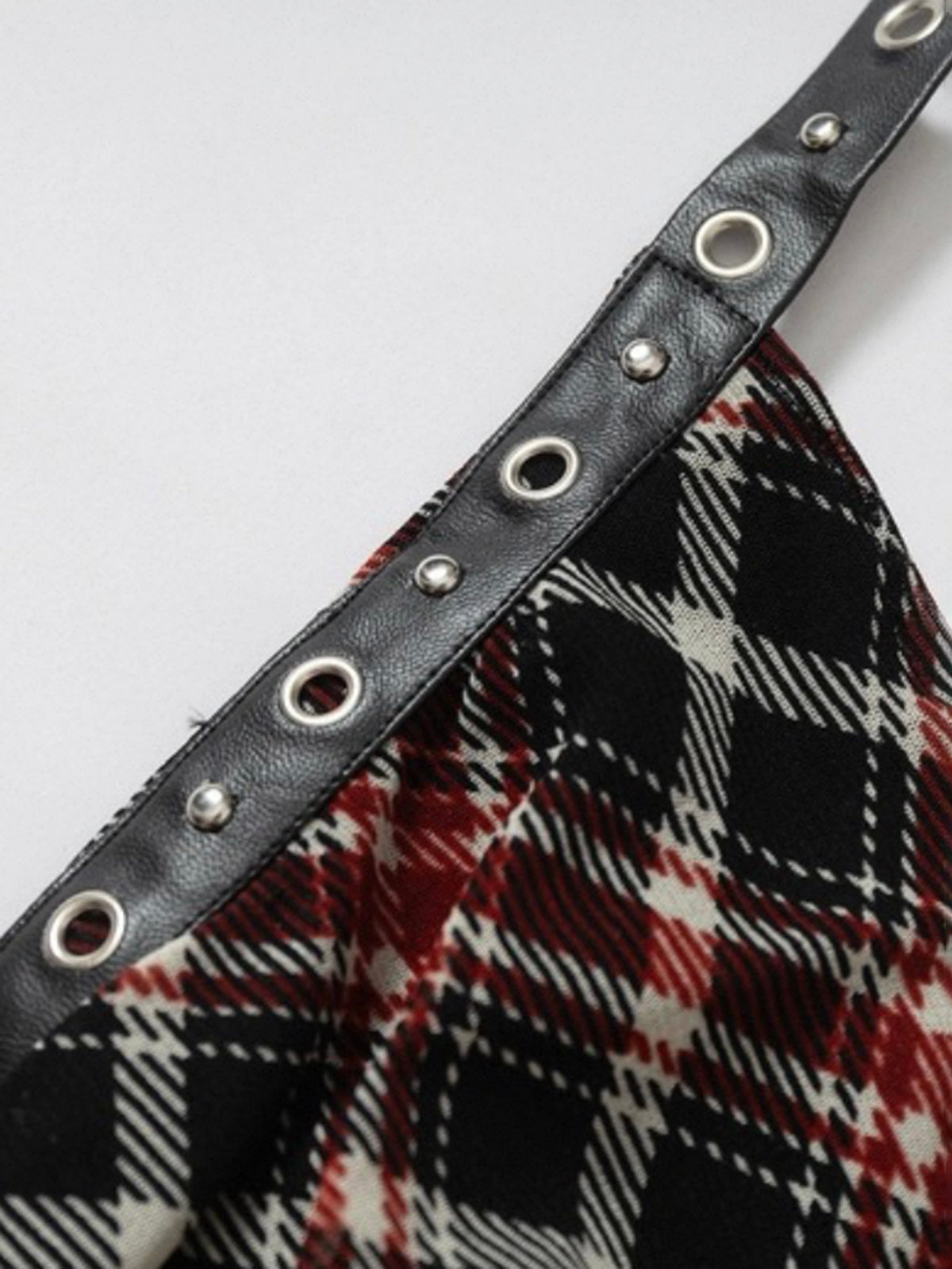Dolled Office Plaid Halter Ruffle Cami - Leopard print