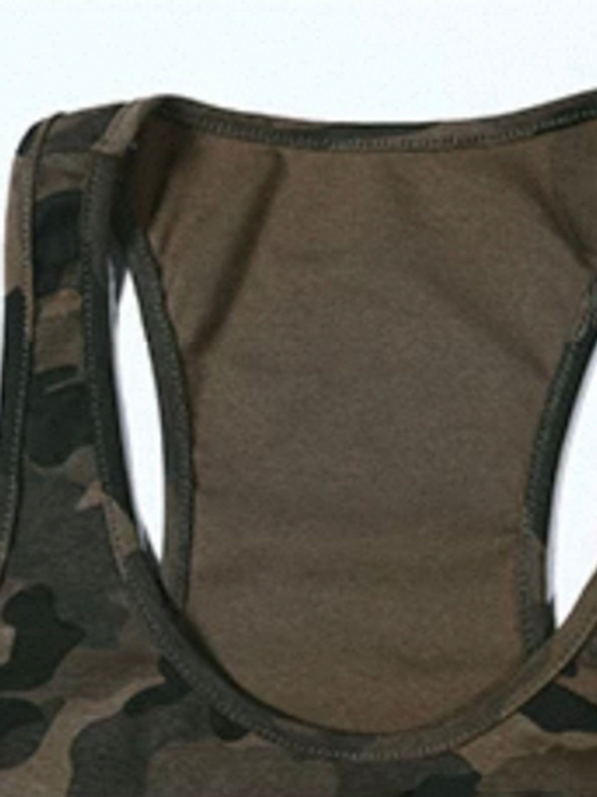 Brick Lane Studded Camo Print Racerback Tank - Moss