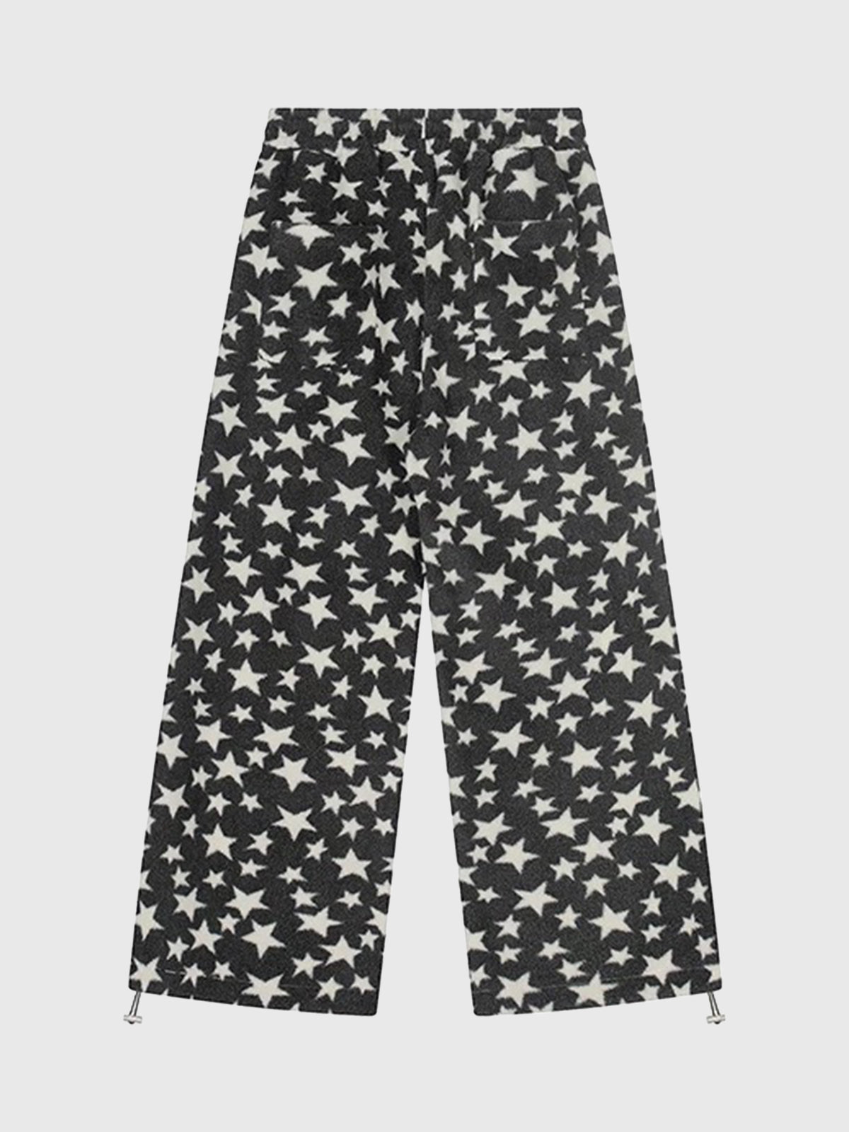 Brick Lane Star Print Drawstring Lounge Pants - Black