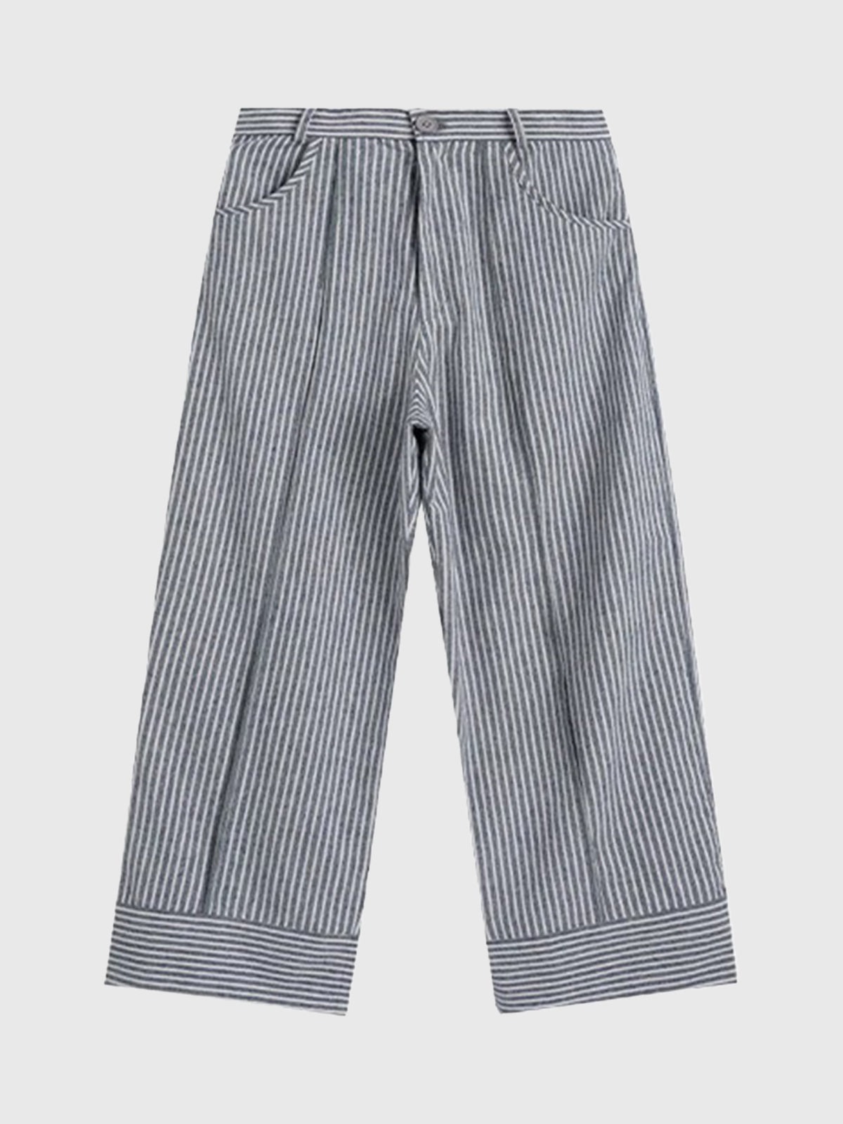 Brick Lane Psychedelic Wave Print Wide Leg Pants - Blue